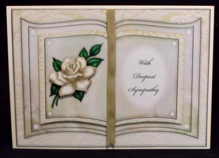 Cream Rose - with Deepest Sympathy - Book Sheet by Suzi Cooper