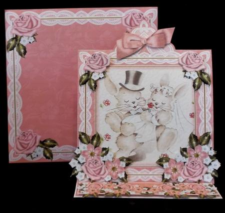 Love Bunnies Lace Top Easel Card & Envelope Kit by Suzi Cooper