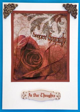 Deep Red Textured Rose Fan Sympathy Pyramage by Suzi Cooper