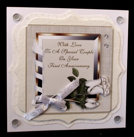 Roses & Ribbon Frame - 1st Anniversary by Suzi Cooper