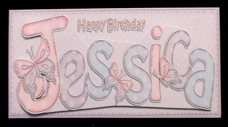 Large Dl Birthday Jessica Butterflies Card & 3D Decoupage by Suzi Cooper