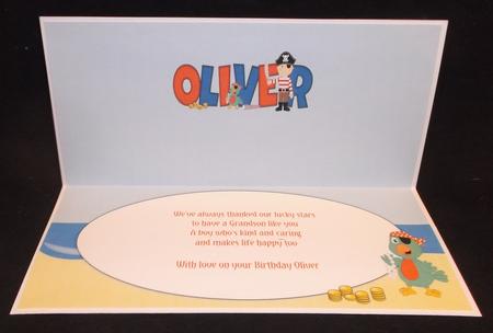 Pirate Boy Oliver Large Dl Insert by Suzi Cooper