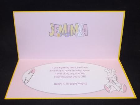 Cute Bunny with Baby Bottle Jemima Large Dl Insert by Suzi Cooper