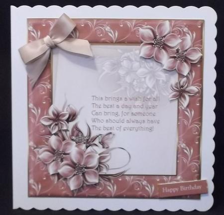 Pink Florals with Decoupage and Verse by Suzi Cooper