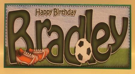 Large Dl Birthday Bradley Football Card & 3D Decoupage by Suzi Cooper