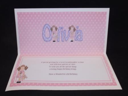 Girlz Birthday Olivia Large Dl Matching Large Dl Insert by Suzi Cooper