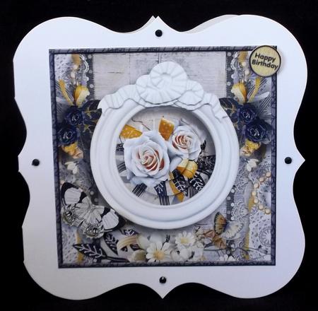 Cardtopper Singlesheet Flowers in a Frame 115 by Suzi Cooper