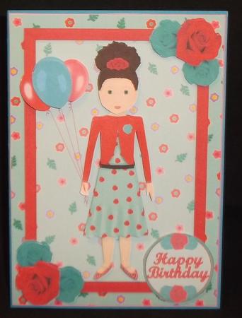 Party Girl Mint and Rose A5 Decoupage Mini Kit by Suzi Cooper