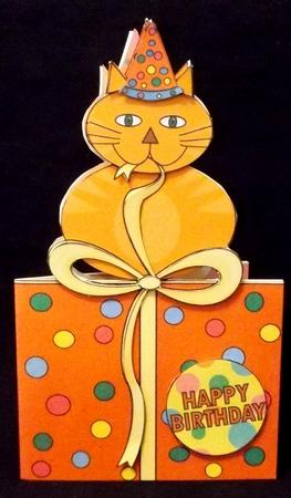 Shaped Card Birthday Ginger Cat Mini Kit by Suzi Cooper