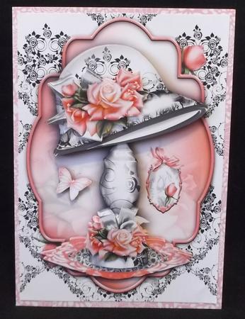 Black and White Vintage Hat with Roses by Suzi Cooper