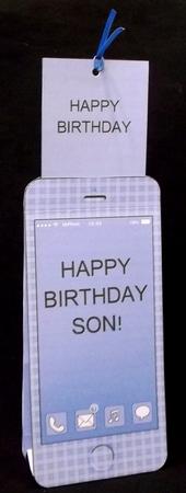 3D Smartphone Shaped Birthday Son Card & Gift Card by Suzi Cooper