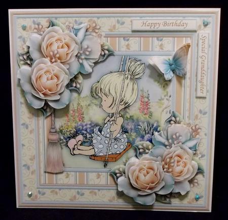 Have a Swinging Time 8x8 Female Birthday Decoupage Mini Kit by Suzi Cooper