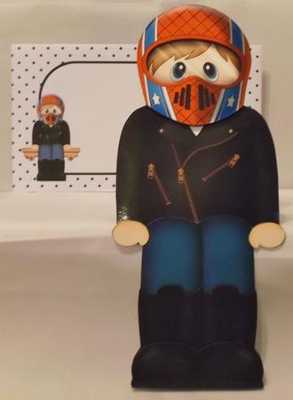 3D on the Shelf Card Kit - Little Motorcyclist Timo by Suzi Cooper