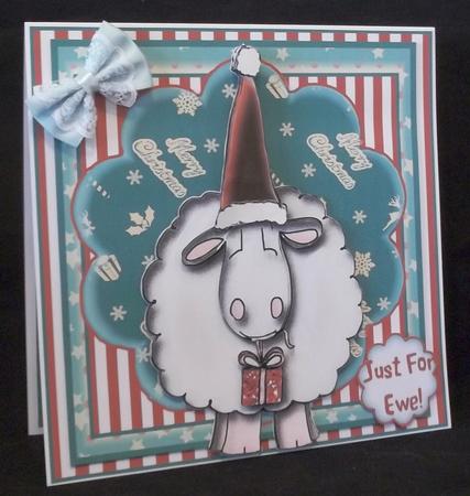 Just for Ewe! Christmas Card Front Kit by Suzi Cooper
