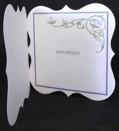 Flowered Corner Lotus Mauve Insert 8x8 by Suzi Cooper