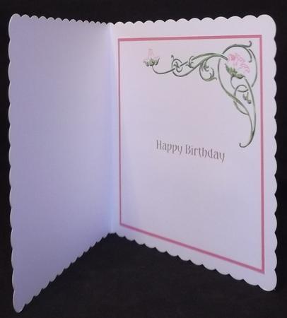 Flowered Corner Lotus Pink Insert 8x8 by Suzi Cooper