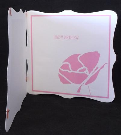 Poppy Flower Corner Pink Insert 8x8 by Suzi Cooper