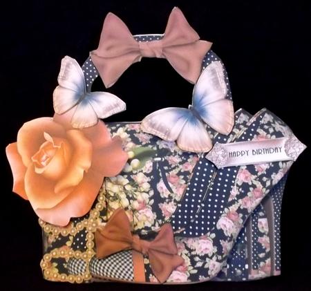 Gorgeous Shoes and Handbag Shaped Shoe Card Kit by Suzi Cooper
