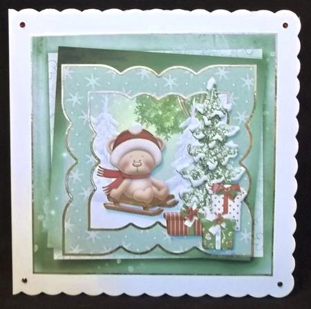 Santa Has Been 7x7 Card with Decoupage by Suzi Cooper