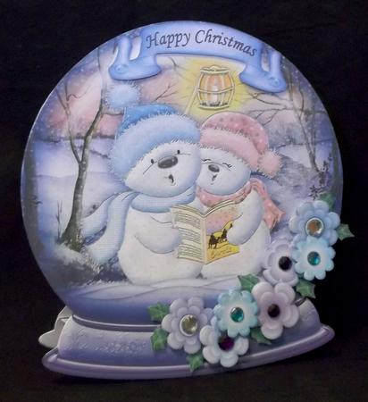 Christmas Snow Globe Singing Snowmen Shaped Card Mini Kit by Suzi Cooper