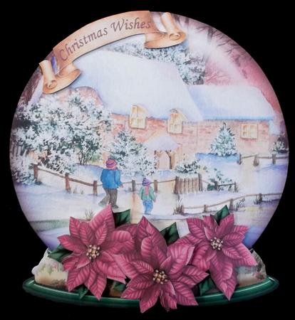 Christmas Snow Globe Cottage Glow Shape Rocker Card Mini Kit by Suzi Cooper