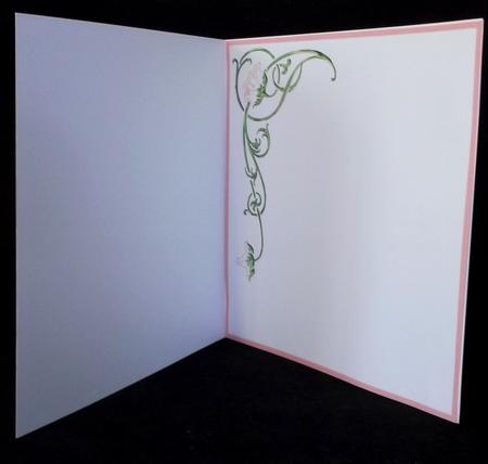 Flowered Corner Lotus Peach Insert 8x8 by Suzi Cooper