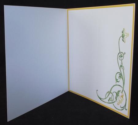 Flowered Corner Lotus Yellow Insert 8x8 by Suzi Cooper