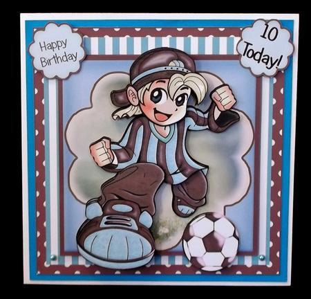 Football Crazy Claret and Blue Card Front Kit by Suzi Cooper