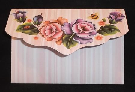 Pink Rose Money Envelope Wallet by Suzi Cooper