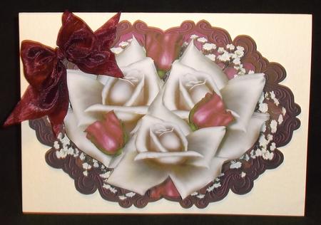 Classic Red & Cream Roses Oval Topper by Suzi Cooper