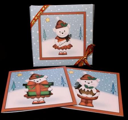 Christmas Teddies Cards in a Box Bumper Kit by Suzi Cooper