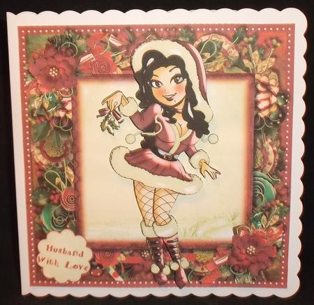 The Mistletoe Black Hair Card Front Kit by Suzi Cooper