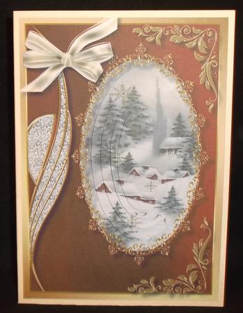 Lovely Christmas Scene in Gold and Red  by Suzi Cooper