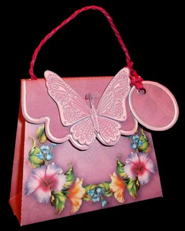 Handbag Gift Box Hibiscus with Butterfly by Suzi Cooper