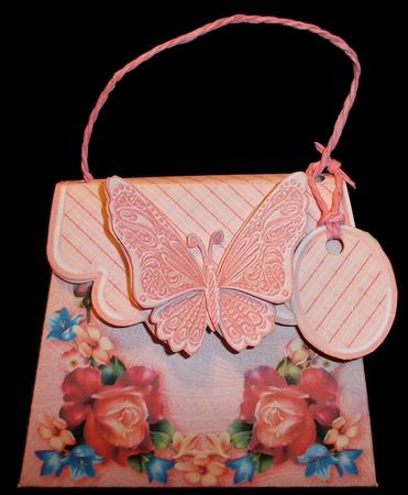 Handbag Gift Box Rosy Posey with Butterfly by Suzi Cooper