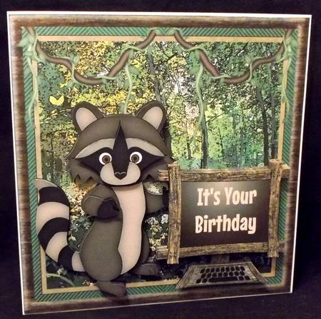 Raccoon and Wooden Computer Card Mini Kit by Suzi Cooper