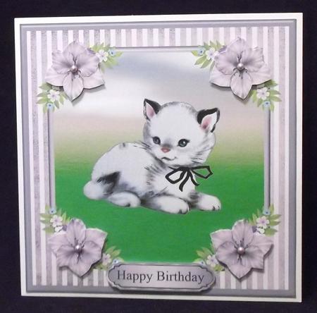 Sweet Kitten Card Topper & Decoupage by Suzi Cooper