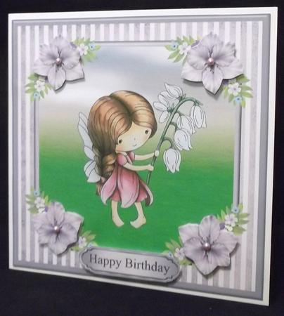 Snowdrop Daisy Fairy Card Topper & Decoupage by Suzi Cooper