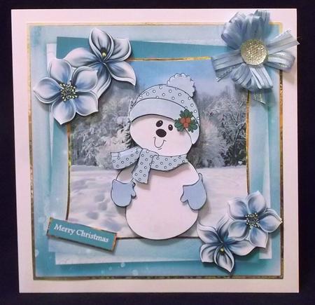 Happy Snowman Mini Kit 7x7 Card by Suzi Cooper