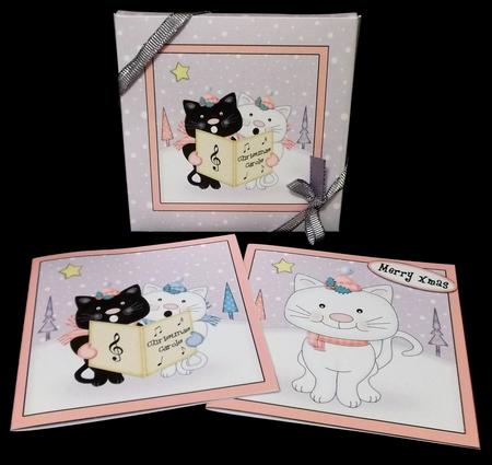 Christmas Cats Cards in a Box Bumper Kit by Suzi Cooper