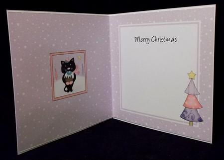 Xmas Cat Approx 5.5" x 5.5" Square Insert by Suzi Cooper