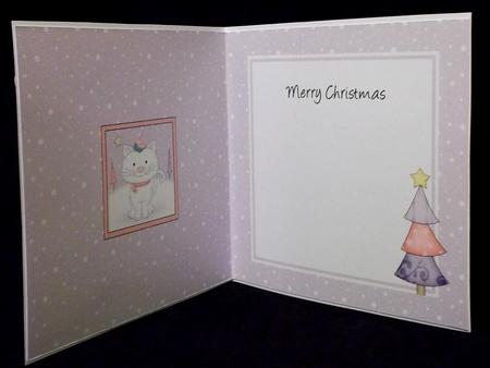 Xmas Cat Approx 5.5" x 5.5" Square Insert by Suzi Cooper