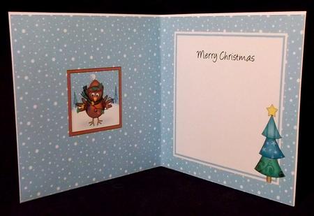 Xmas Robin Approx 5.5" x 5.5" Square Insert by Suzi Cooper
