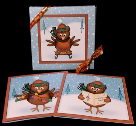 Christmas Robins Cards in a Box Bumper Kit by Suzi Cooper