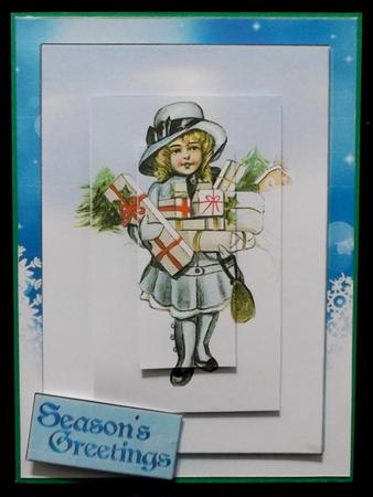 Vintage Christmas Shopping Girl A6 by Suzi Cooper