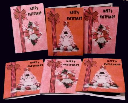 2 A6 Quick Christmas Cards in Pink & Red by Suzi Cooper