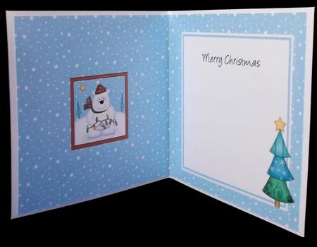 Xmas Polar Bear Approx 5.5" x 5.5" Square Insert by Suzi Cooper