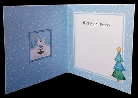 Xmas Polar Bear Approx 5.5" x 5.5" Square Insert by Suzi Cooper