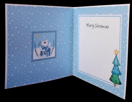 Xmas Polar Bear Approx 5.5" x 5.5" Square Insert by Suzi Cooper