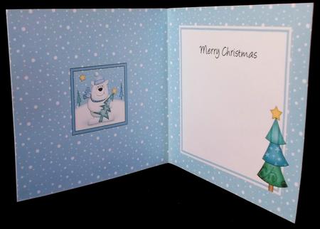 Xmas Polar Bear Approx 5.5" x 5.5" Square Insert by Suzi Cooper